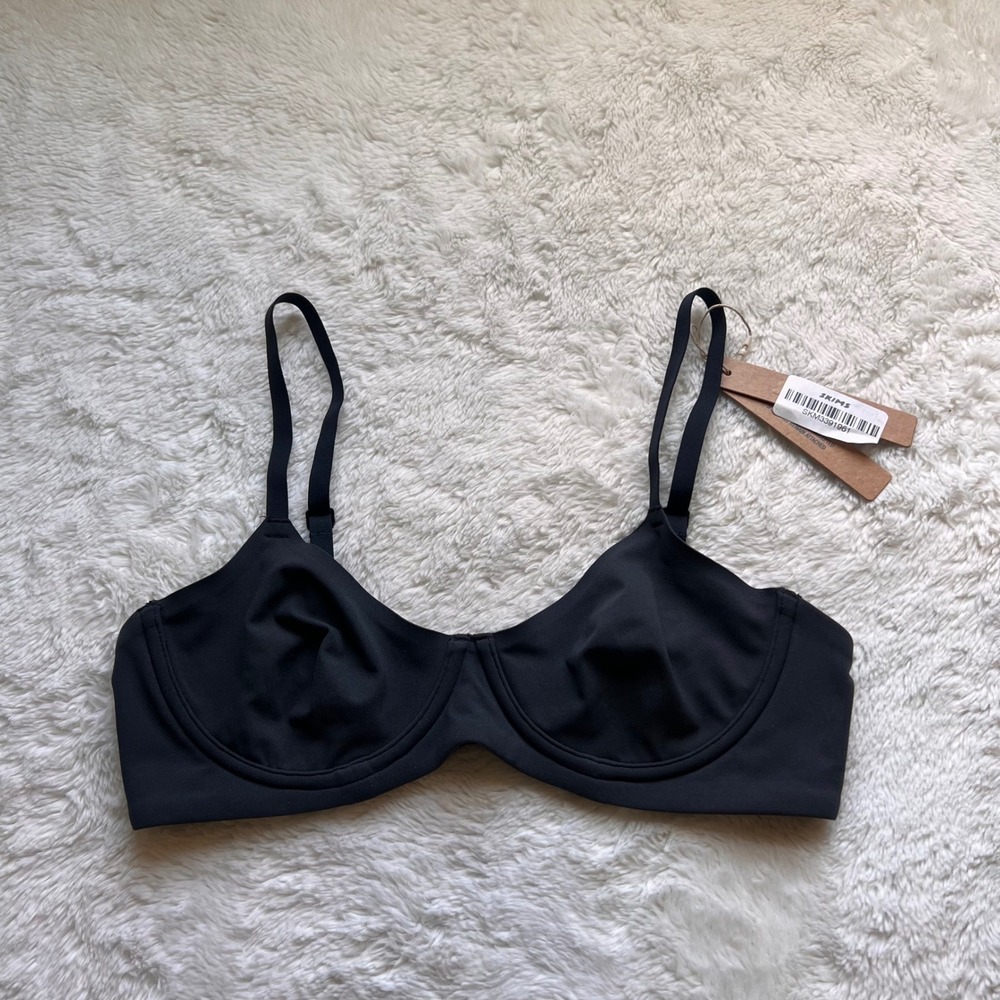 Skims Women's Fits Everybody Unlined Demi Bra Onyx Black 34B BR-UWR-2293 NWT